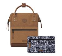 Cabaïa - Adventurer Rucksack Moscow Mini 10L - Wasserabweisend - Laptopfach bis zu 10,5 Zoll - 2 Vordertaschen - vegan zertifiziert - Rucksack für Reisen und Arbeit, Damen & Herren - Braun