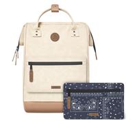Cabaia Rucksack Adventurer Large Vegan Nubuck 23L wasserabweisend Laptopfach bis 15 Zoll Beige