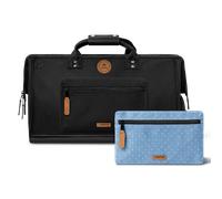 CABAIA - Reisetasche Duffle Adventurer Berlin 40L - Handgepäck 45x30x29 cm - Wasserabweisend & Vegan - 2 Taschen - Schuhfach - Weekender & Sporttasche für Damen & Herren - Schwarz