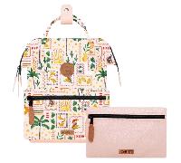 Cabaia Rucksack Adventurer Small Kotor mit zwei auswechselbaren Vortaschen Beige
