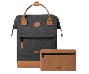 CABAIA - CABAIA London Adventurer Rucksack M mit Vortasche wechselbar black melanged Schwarz