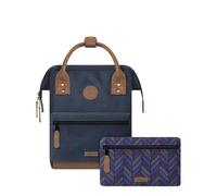 CABAIA - CHICAGO NAVY x BROWN VEGAN LEATHER, SMALL