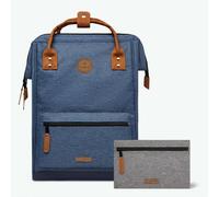 Cabaïa - Adventurer Rucksack Paris Maxi 23L - Wasserabweisend - Laptopfach bis zu 15 Zoll - 2 Vordertaschen - vegan zertifiziert - Rucksack für Reisen und Arbeit, Damen & Herren - Blau