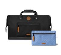 CABAIA - Reisetasche Duffle Adventurer Berlin 40L - Handgepäck 45x30x29 cm - Wasserabweisend & Vegan - 2 Taschen - Schuhfach - Weekender & Sporttasche für Damen & Herren - Schwarz