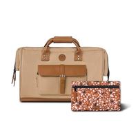 CABAIA - Reisetasche Duffle Adventurer Kuala Lumpur 40L - Handgepäck 45x30x29 cm - Wasserabweisend & Vegan - 2 Taschen - Schuhfach - Weekender & Sporttasche für Damen & Herren - Braun