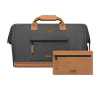 CABAIA - Reisetasche Duffle Adventurer Londres 40L - Handgepäck 45x30x29 cm - Wasserabweisend & Vegan - 2 Taschen - Schuhfach - Weekender & Sporttasche für Damen & Herren - Grau