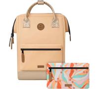 Cabaïa - Adventurer Rucksack San Jose Medium 18L - Wasserabweisend - Gepolstertes Laptopfach bis zu 13 Zoll - 2 austauschbare Vordertaschen - PETA vegan - Rucksack für Damen & Herren - Beige