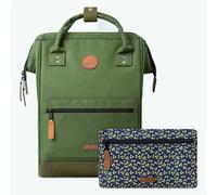 Cabaïa - Adventurer Rucksack Seoul Medium 18L - Wasserabweisend - Laptopfach bis zu 13 Zoll - 2 Vordertaschen - vegan zertifiziert - Rucksack für Reisen und Arbeit, Damen & Herren - Grün