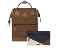 Cabaia Rucksack Adventurer Medium Canton mit zwei auswechselbaren Vortaschen Hellbraun