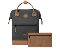Cabaia Rucksack Adventurer Medium Londres mit zwei auswechselbaren Vortaschen Dunkelgrau