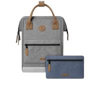 Cabaia Rucksack Adventurer Medium New York mit zwei auswechselbaren Vortaschen Hellgrau