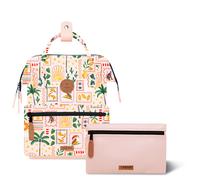 Cabaia Rucksack Adventurer Small Kotor mit zwei auswechselbaren Vortaschen Beige