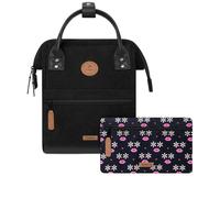 Cabaia Rucksack Adventurer Small Brighton mit zwei auswechselbaren Vortaschen Schwarz