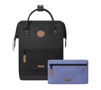 Cabaïa Rucksack Berlin Medium 18L – wasserabweisend, Laptopfach bis 13 Zoll, vegan, Schwarz