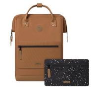 Cabaïa - Adventurer Rucksack Turin Maxi 23L - Wasserabweisend - Laptopfach bis zu 15 Zoll - 2 Vordertaschen - vegan zertifiziert - Rucksack für Reisen und Arbeit, Damen & Herren - Braun