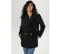Cabanjacke ANISTON SELECTED, Damen, Gr. 40, schwarz, Web, Obermaterial: 100% Polyester. Futter: 100% Polyester, unifarben, lässig geschnitten Po-bedeckend, Jacken, mit breitem Reverskragen (74532719-4