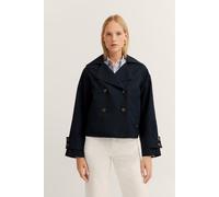 Cabanjacke BUGATTI, Damen, Gr. 34, blau (390, marine), 65% Baumwolle, 35% Polyester, unifarben, regular fit, normaler Saum, Jacken, wasserabweisend (14447300-34) 390, marine