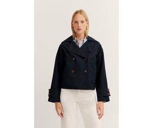 Cabanjacke BUGATTI, Damen, Gr. 38, blau (390, marine), 65% Baumwolle, 35% Polyester, unifarben, regular fit, normaler Saum, Jacken, wasserabweisend (14447300-38) 390, marine