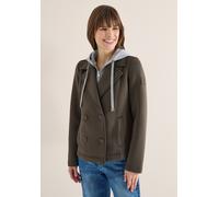 Cabanjacke CECIL, Damen, Gr. L (42), mocha taupe, Stoff, Obermaterial 1: 93% Polyester, 7% Elasthan; Obermaterial 2: 82% Baumwolle, 18% Polyester, unifarben, comfort fit normal, ohne Ausschnitt, Bündc
