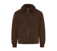 Cabanjacke JOOP JEANS "Tedder", Herren, Gr. 52, braun (schwarz braun), Web, Obermaterial: 100% Polyester, regular fit normal, Rippbündchen, Jacken, mit Umlegekragen aus Teddyfell (47239419-52) schwarz