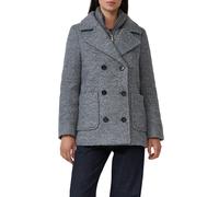 Cabanjacke S.OLIVER, Damen, Gr. 42, grau (grau melange), Web, Obermaterial: 65% Polyester, 35% Wolle. Futter: 100% Polyester, unifarben, casual, gerade hüftbedeckend, V-Ausschnitt, Langarm, Jacken, mi