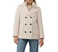 Cabanjacke S.OLIVER, Damen, Gr. 46, beige melange, Web, Obermaterial: 65% Polyester, 35% Wolle. Futter: 100% Polyester, unifarben, gerade hüftbedeckend, V-Ausschnitt, Jacken, mit Reverskragen und dopp