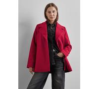 Cabanjacke STREET ONE, Damen, Gr. 46, rot (carpet rot), Stoff, 90% Polyester, 10% Viskose, unifarben, normal hüftbedeckend, V-Ausschnitt, normaler Saum, Jacken, mit Reverskragen (54976823-46) carpet r