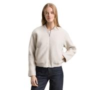 Cabanjacke TOM TAILOR DENIM, Damen, Gr. L, cloud grau, Web, Obermaterial: 100% Polyester. Futter: 100% Polyester, unifarben, lässig geschnitten hüftlang, Rundhals, Flachstrickbündchen, Jacken, mit wei