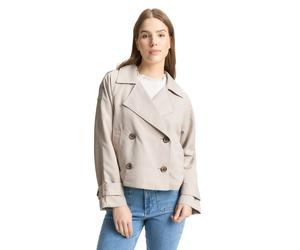 Cabanjacke TOM TAILOR DENIM, Damen, Gr. XL, cloud grau, Web, Obermaterial: 100% Polyester. Futter: 100% Polyester, unifarben, regular fit normal, Manschette, Jacken, mit Reverskragen (52178122-XL) clo