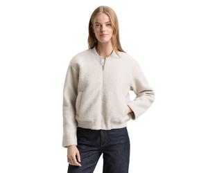 Cabanjacke TOM TAILOR DENIM, Damen, Gr. XXL, cloud grau, Web, Obermaterial: 100% Polyester. Futter: 100% Polyester, unifarben, lässig geschnitten hüftlang, Rundhals, Flachstrickbündchen, Jacken, mit w