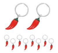 Cabilock 10 Stück Roter Chili Schlüsselanhänger aus Legierung, Kompakt | Hängender Anhänger für Tasche und Beutel, Farbbeständig, Leicht Mitzunehmen, als Geschenk zum Feiertag