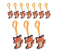 Cabilock 10 Stück Teiliges Fuchs Schlüsselanhänger Bunte Pvc Waldtier Anhänger Uv-beständig Realistisches Cartoon Design Niedliche Kleine Tier Schlüsselanhänger für Taschen Rucksäcke Party