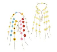 Cabilock 2 Stück Blumenhaarband Damen Haarreif mit Gänseblümchen und Sonnenblumen Leichter Boho Stil Stirnband für Hochzeiten Partys und Alltag Angenehm zu Tragen