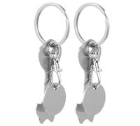 Cabilock 2 Stück Einkaufswagenchips aus Edelstahl mit Schlüsselring Kompakter Tragbarer Metall Schlüsselanhänger für Einkaufswagen und Trolley Leicht und Langlebig als Alltagsbegleiter und