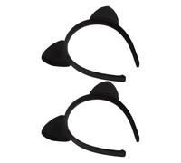 Cabilock 2 Stück Katzen Cosplay Requisiten Katzenohren Haarreifen Dekorative Schwarze Haarbänder aus Abs und Plüsch Party und Gathering Haaraccessoire
