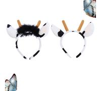Cabilock 2 Stück Leuchtende Kuh Design Stirnbänder Leichte Haarreifen Party Haaraccessoires für Damen und Mädchen Kopfschmuck für Cosplay und Festlichkeiten