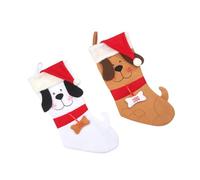 Cabilock 2 Stück Weihnachtsstrümpfe zum Aufhängen Cartoon Weihnachtssocken aus Langlebigem Material Khaki und Weiß Dekorative Party und Wohnungsdeko