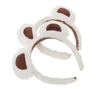 Cabilock 2 Stück Weiße Bärenohren Haarband Flauschig Weich für Damen und Verstellbares Kostümzubehör für Halloween Makeup Waschen Cosplay und Partys