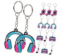 Cabilock 24 Stück musiknote schlüsselanhänger Schlüsselringe Masse Schlüsselbund für Studenten Weihnachtsfeier Gefälligkeiten PVC