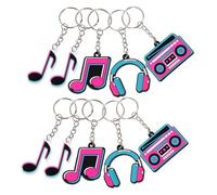 Cabilock 24 Stück Schlüsselringe Masse Weihnachtsfeier Gefälligkeiten Schlüsselbund Für Studenten Musiknote Schlüsselanhänger Pvc