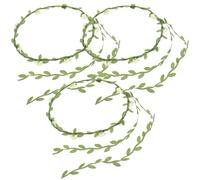 Cabilock 3 Stück Blumenkranz Stirnband mit Blättern Leichter Braut Haarschmuck für Hochzeit Festival und Strandurlaub Beiges Blumenkopfband für Damen und Brautjungfern