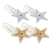 Cabilock 4 Stück Zarte Bügelflicken Stern Patches mit Strass Kompakte Selbstgemacht Kleidung Aufnäher für Hut Jeans Rucksack und Leder Leichte Dekorative Applikationen