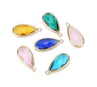 Cabilock 5 Stück Teiliges Wassertropfen Glasdiamant Anhänger Farbiges Schmuckzubehör für DIY Halsketten Armbänder Ohrringe Mini Öse für Einfaches Befestigen Vielseitige Bastelcharms in