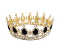 Cabilock Barocke Brauttiara mit Kristallstrass Langlebiger Haarschmuck Goldene Krone für Brautfrisur und Festliche Anlässe