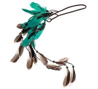 Cabilock Boho Federstirnband für Damen Geflochtenes Haarband mit Langen Federn Grüner Federkopfschmuck für Festival Party und Kostüm
