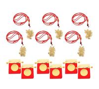 Cabilock Chinesisches Neujahr Drachen Anhänger mit Rotem Beutel Glücksbringer Halsketten Schmuck Leichte Kompakte Drachen Kettenanhänger für Frauen Festliches Feng Shui Deko