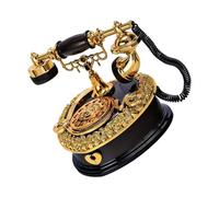 Cabilock Drehbare Tisch Spieluhr Vintage Telefon Schmuckhalter Aufbewahrungsbox Schwarz Desktop Dekoration Geschenk