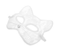 Cabilock Elegante Spitzen Fuchsmaske für Damen aus Kunststoff mit Komfortablem Sitz und Feiner Verarbeitung für Maskerade und Partydekorationen in Weiß