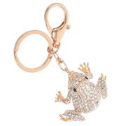 Cabilock Frosch Schlüsselanhänger mit Strass Glitzernder Taschenanhänger aus Metall Kleiner Glücksbringer für Geldbörse Handtasche Geschenk für Damen und Mädchen