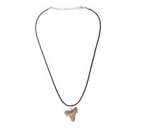 Cabilock Haizahn Kette Anhänger aus Robustem Material Verstellbare Halskette für Herren Modischer Charms Anhänger im Surferstil Hai Zahn mit Lederband Langlebiger Schmuck für Outdoor und